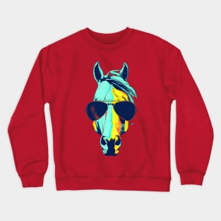 Horse with Sunglasses Crewneck Sweatshirt
